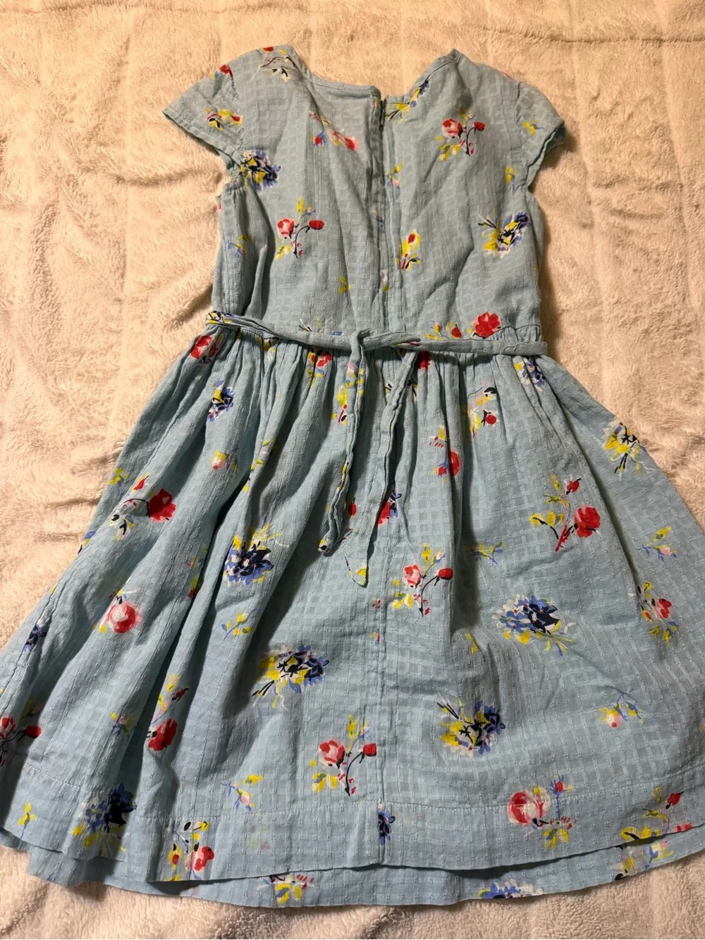 GAP Light Blue Floral Tie-Waist Dress